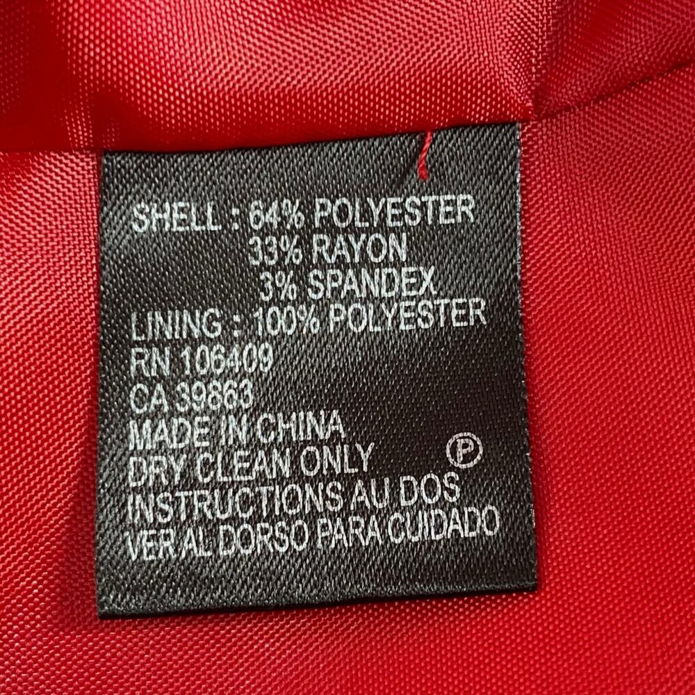 Tahari ASL Cropped Blazer Red Button Snaps Sz 6 Jacket Valentines Day Pop of Red - Picture 4 of 15
